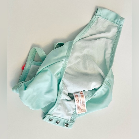 Cat & Jack Baby Girl 6-9 MTHS Mint Green One Piece w/Pink Flowers - Like New - Picture 4 of 5